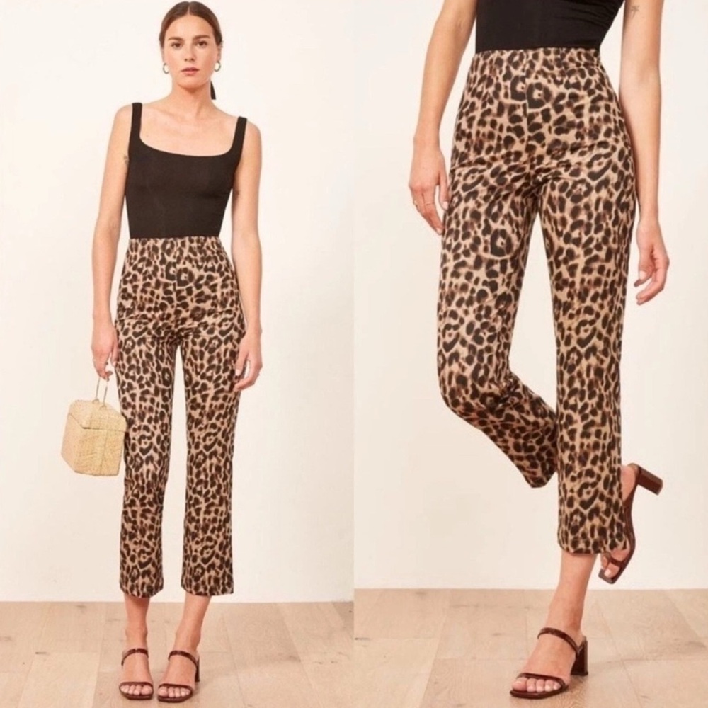 Reformation Marlon Leopard Print Pant